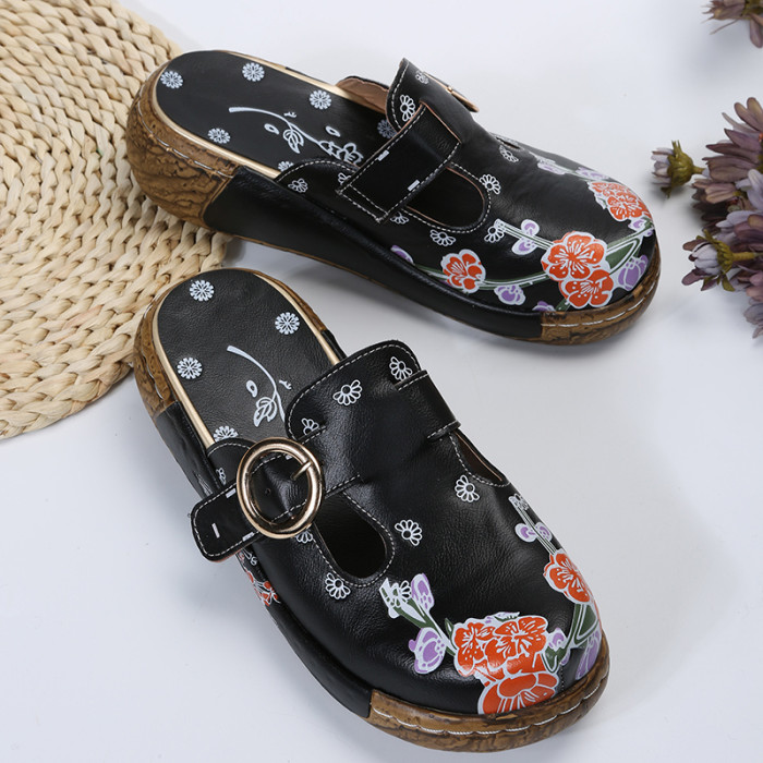 Sweet Flowers Comfort Muffin Thick-bottom Light Flat Shoes