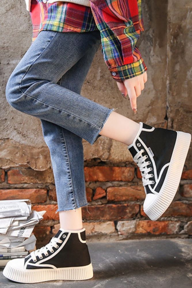 Comfortable Casual High-top Shell Head Small Fragrance StyleCanvas Shoes
