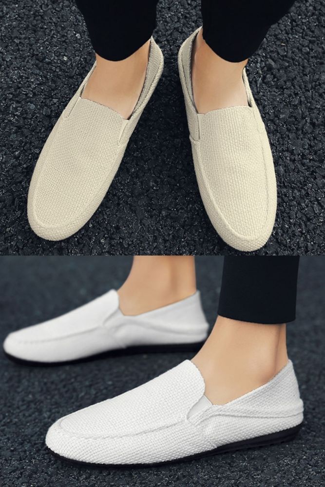 New Light Linen Solid Color Men's Casual Shoes
