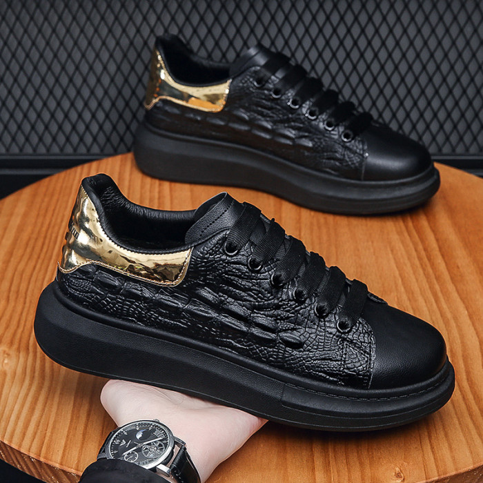 New Men Shoes Lace Up Casual Raining Board Shoes Korean Street Students
