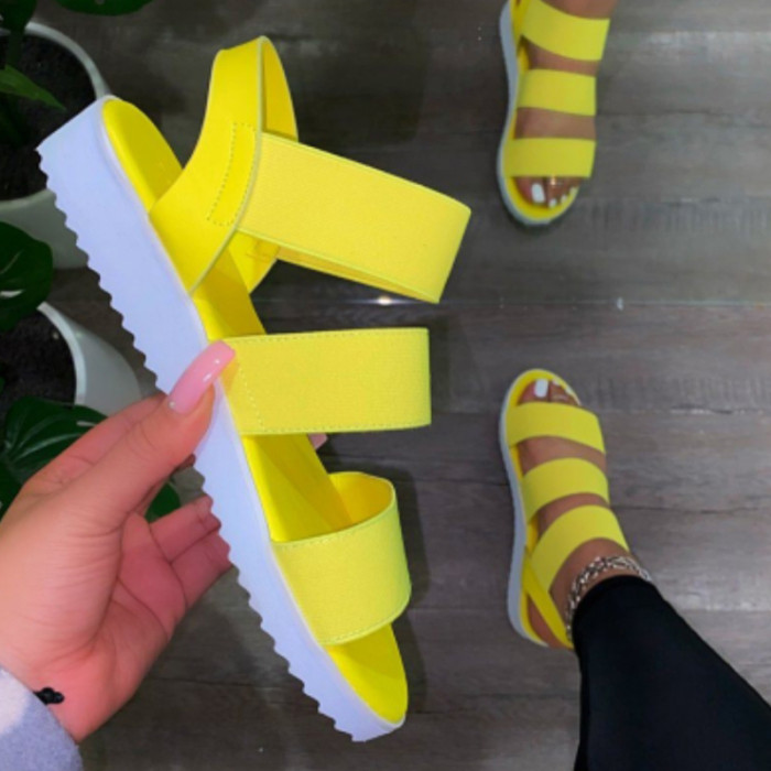 Women Sandals Summer Shoes Casual Slip On Ladies Flats Woman Fashion Platform Candy Color
