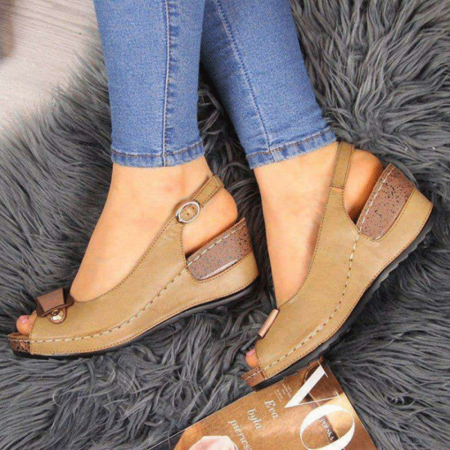Woman Sandals Retro Wedges Summer Wedge Sandals Female Casual Sewing Women Shoes Comfortable