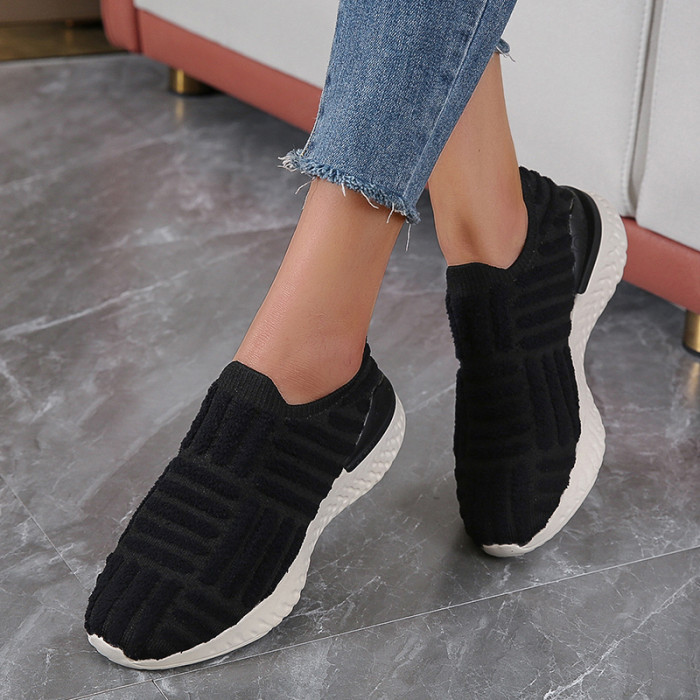 New Women's Sport Sneakers Spring Patchwork Ladies Comfy Slip On Loafers