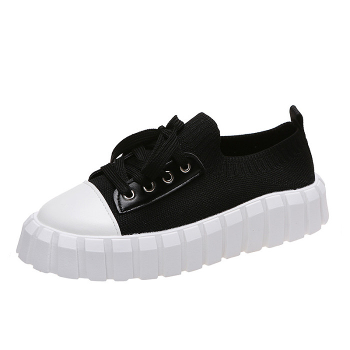 Ladies Fashion Lace-Up Comfort Flat Casual Shoes