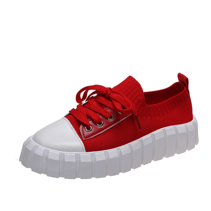 Ladies Fashion Lace-Up Comfort Flat Casual Shoes