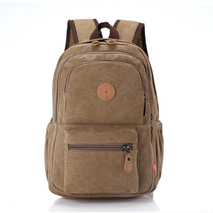 Vintage Canvas Backpack Large Capacity zipper School Bag