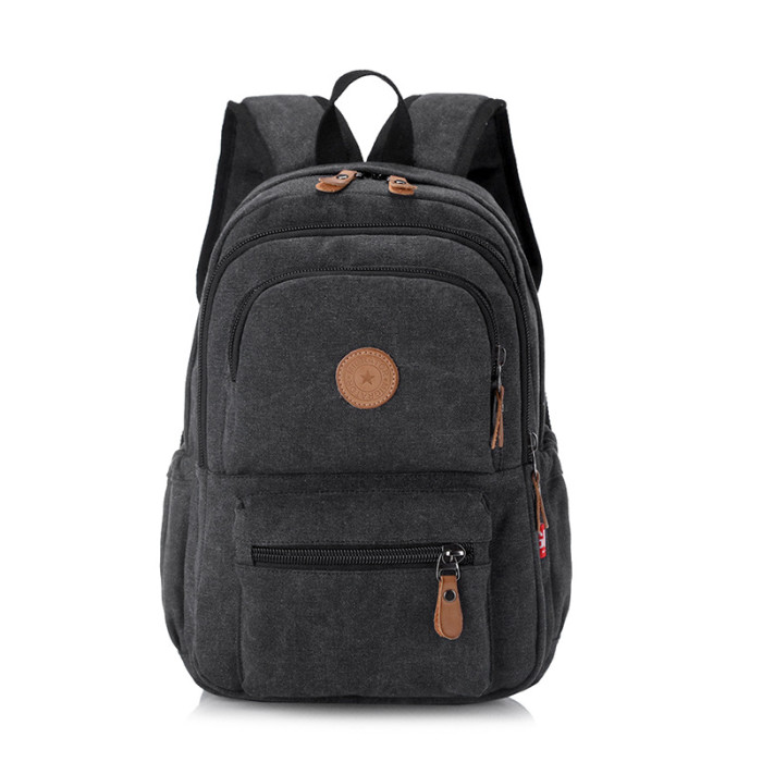 Vintage Canvas Backpack Large Capacity zipper School Bag