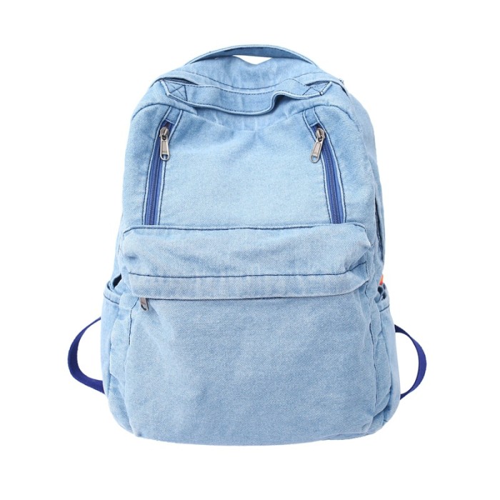 New Denim Contracted Sewing Thread Backpack