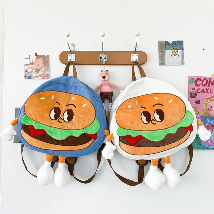 Wear-resistant Cute Hamburger Simple Backpack