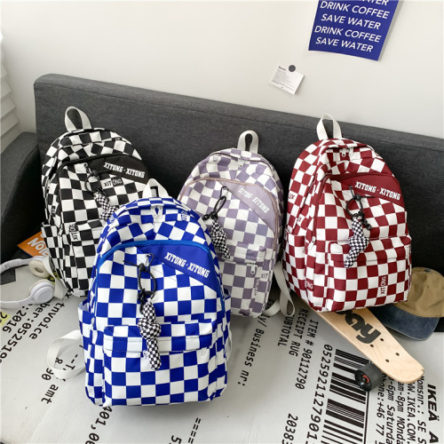 Trend  Plaid Backpack Large Capacity Student SchoolBags