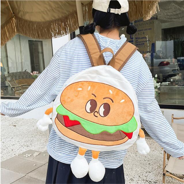 Wear-resistant Cute Hamburger Simple Backpack