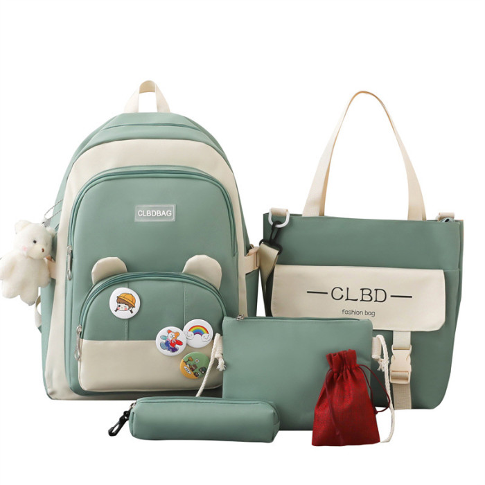 4pcs Fashion Women's Cute Multifunctional Trend Badge School Bag