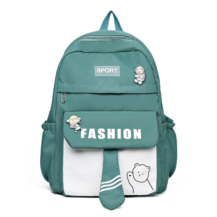Women's Backpack Fashion Solid Zipper Nylon School Bag