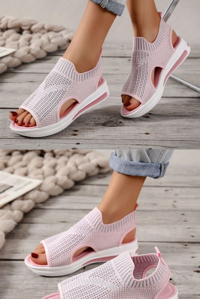 Women New Casual Mesh Hollow Beach Comfort Wedge Sandals