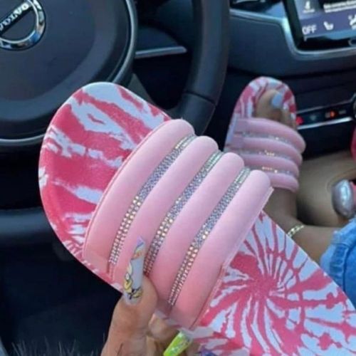 Fashion Color Tie-Dyed Flat-Bottom Slippers