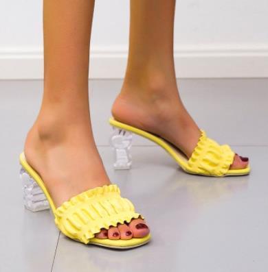 New Women's Summer High Heels Sexy Retro Slippers