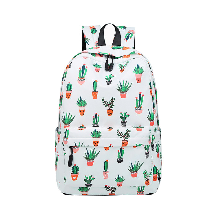 Waterproof Nylon Lightweight Cactus Printing Backpack