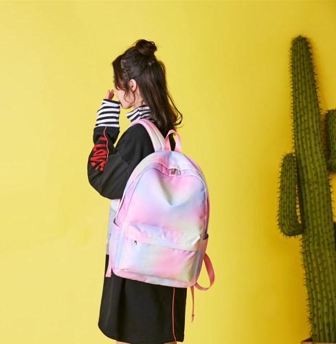 Waterproof Female Backpack Rainbow Anti-Theft Schoolbag