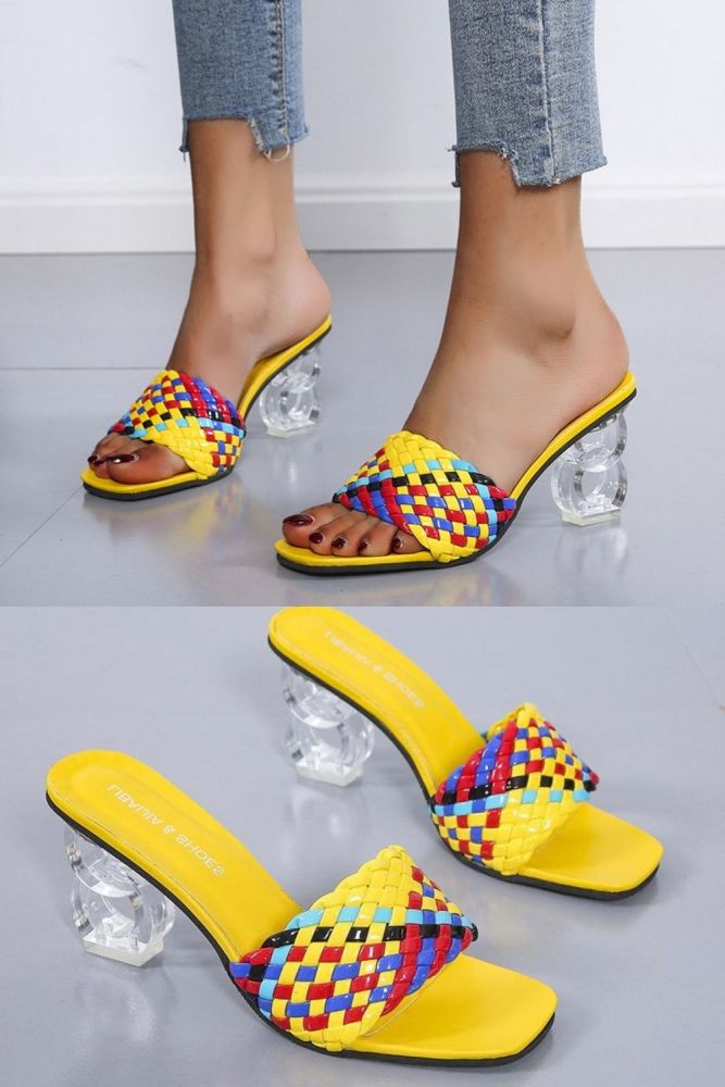 Summer Women's High-heeled Slippers