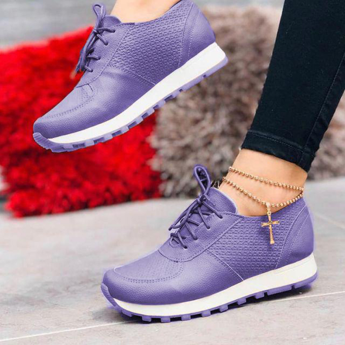 New Women Casual Fashion Non-slip Lace Up Comfortable Sneakers