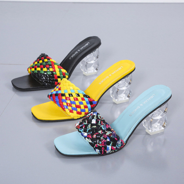 Summer Women's High-heeled Slippers