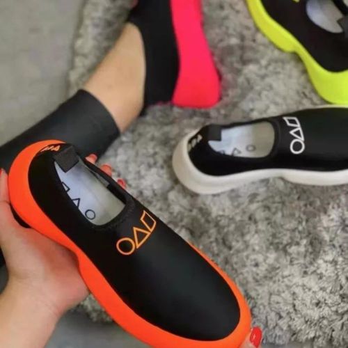 New Elastic Fabric Slip-on Women's Shoes Summer Lightweight Running Shoes