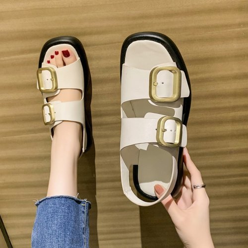 Fashion Summer Square Toe Women's Buckle Strap Sandals