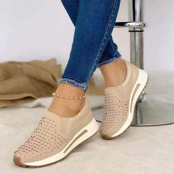 Fashion Breathable Air Mesh Wedges Knitting Sneakers