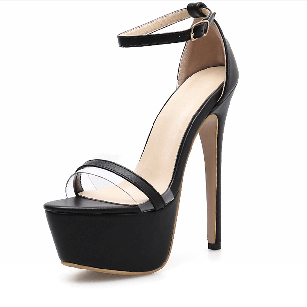 Women Fashion Plus Size 35-42 Snakeskin Pattern Super High Heel Sandals