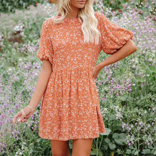 Summer Casual Floral Print Loose Boho Party Dress