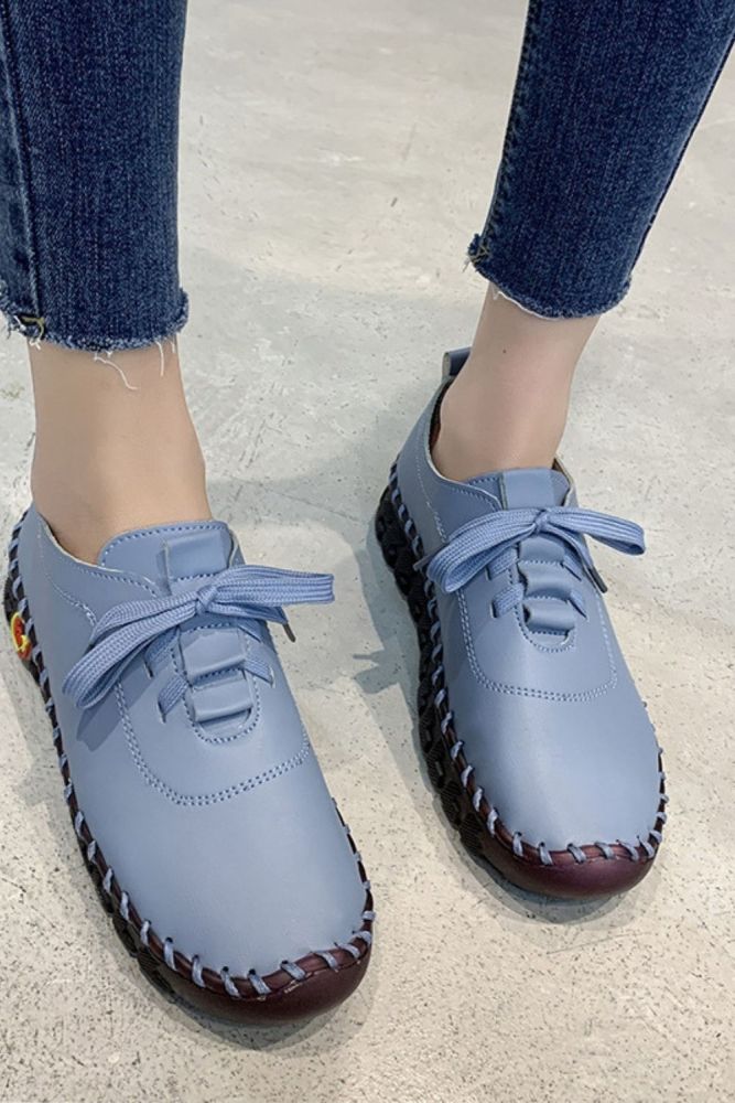 Women's Fashion Soft Leather Low-top Outdoor Casual Loafers