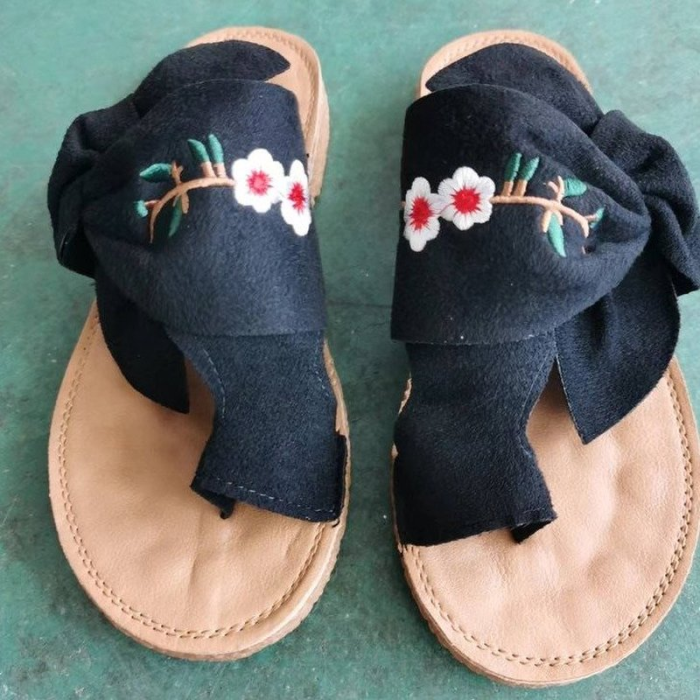 Ladies Summer Embroidered Casual Slippers