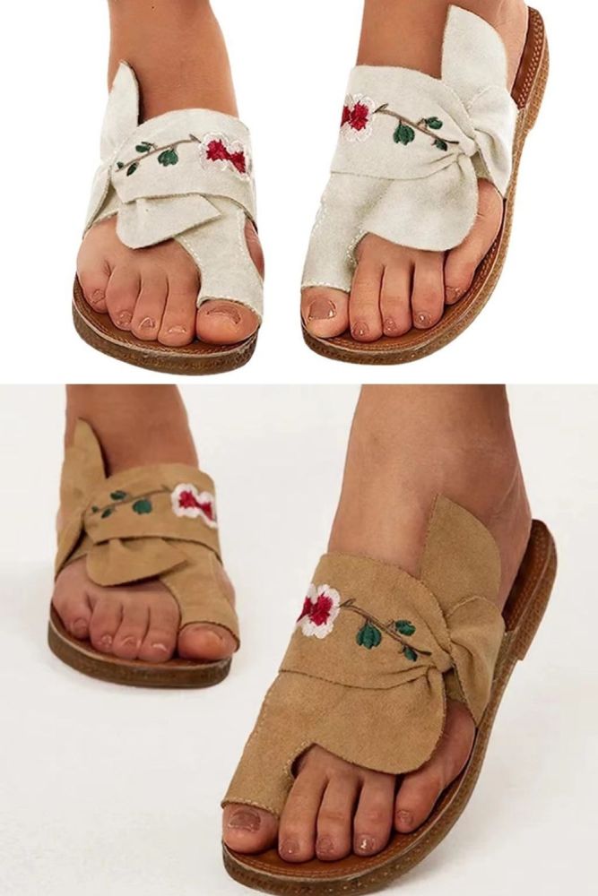Ladies Summer Embroidered Casual Slippers