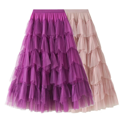 Spring Summer Women Fashion Korean Long Maxi Skirt