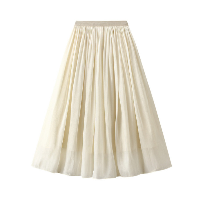 Women's Elegant Elastic High Waist Pleated Swing A-Line Skirts