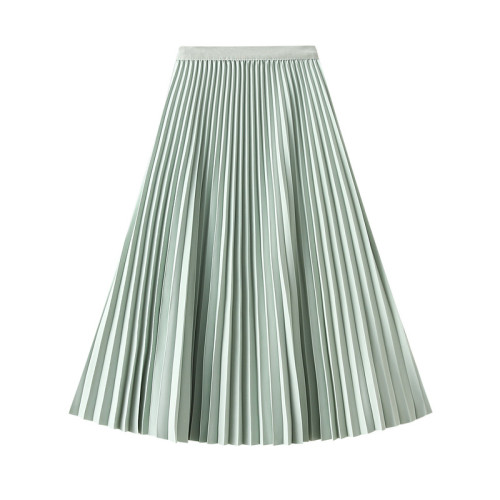 Pleated Drape Temperament A-line Large Swing Mid-length Skirt