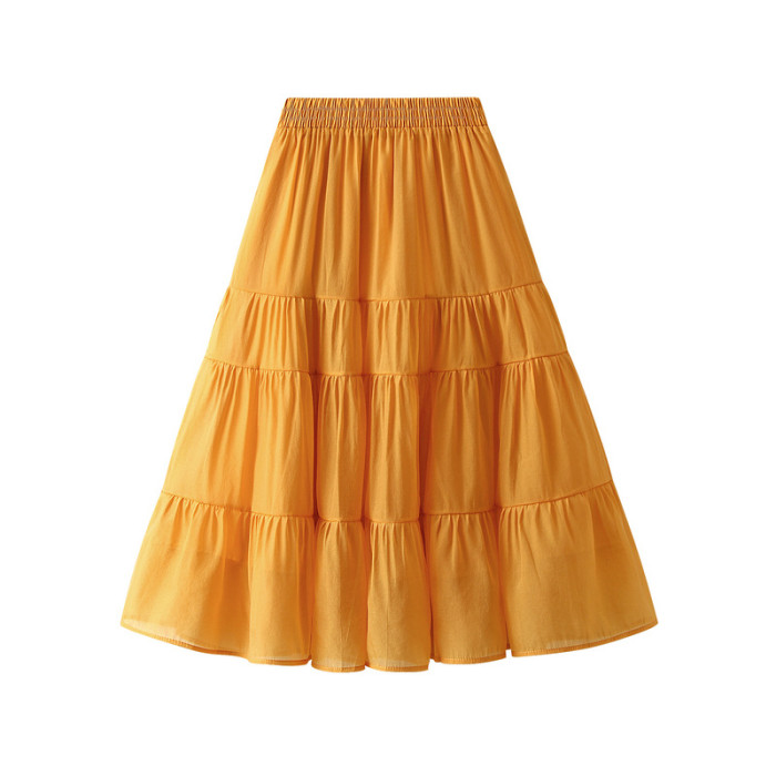 Women's Summer High Waist A-LINE Patchwork Long Skirt Skirts