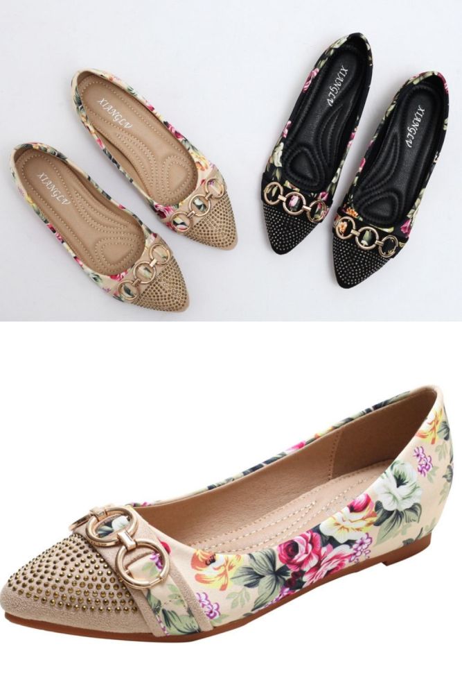 New Women Retro Flats Flower Embroidery Casual Loafers
