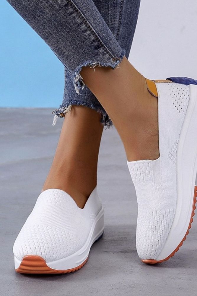 Breathable Fashion Women Flats Slip on Mesh Light Sneakers