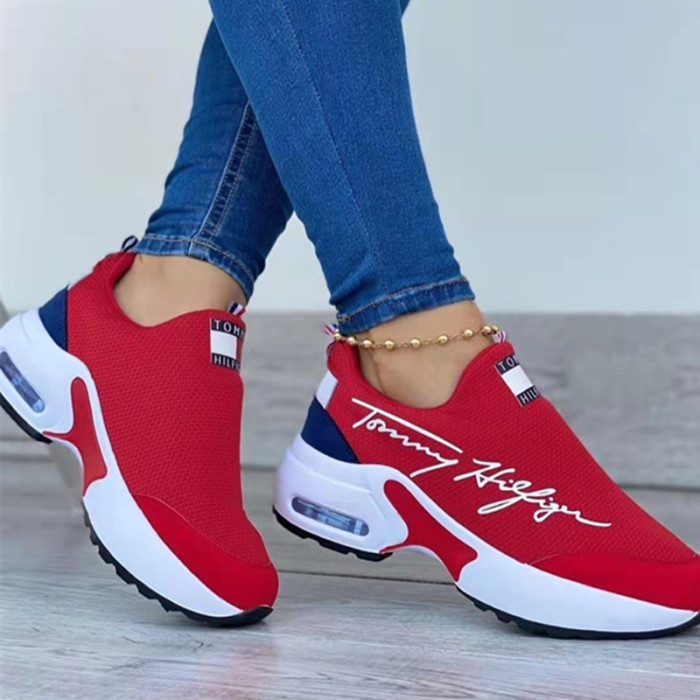 Women Fashion Solid Casual Breathable Wedges Sneakers