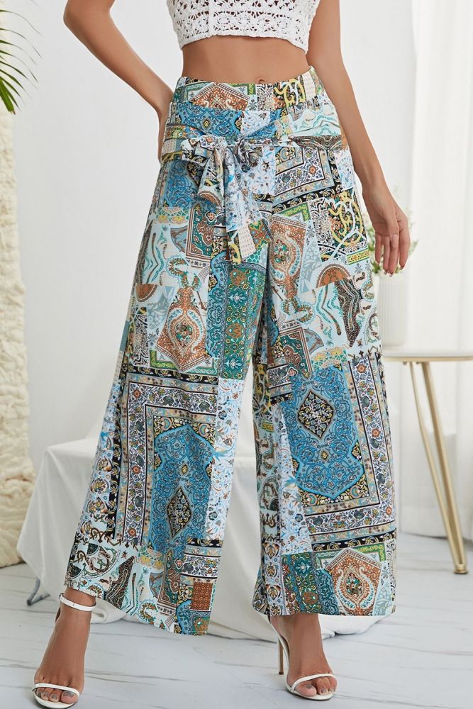 Women's Summer Hot Selling Fashion Flower Print Versatile Beach Pants