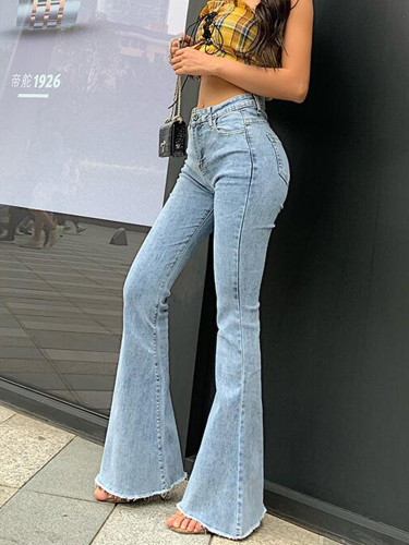 Women Vintage High Waist Fashion Stretch Tall and Thin Denim Y2k Flare Jeans