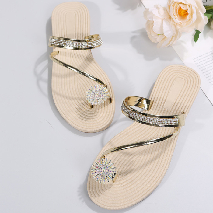 Woman Rhinestones Flat Comfortable New Hot Summer Sandals