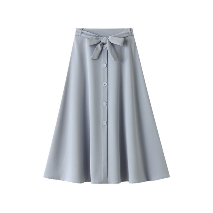 Women Mid-Calf High Waist Korean Style A-LINE Skirts