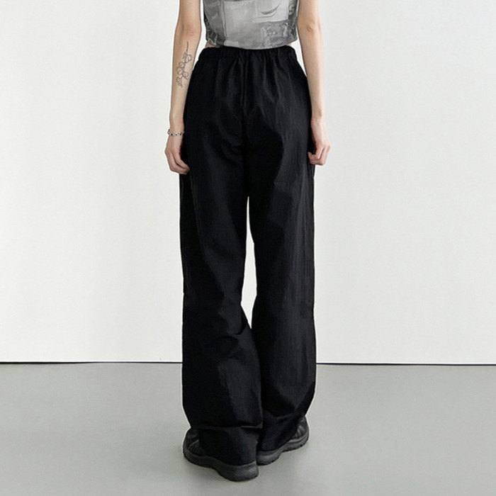 Women Dark Academic Korean Fashion Streetwear Solid Cargo Pants