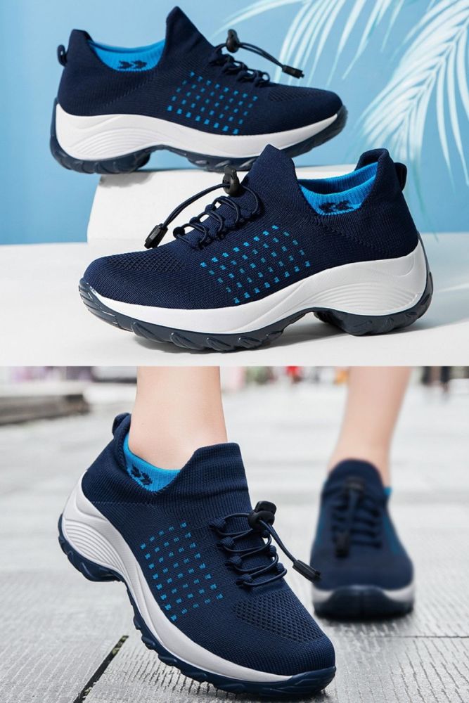 Women Mesh Lace Up Comfortable Sneakers