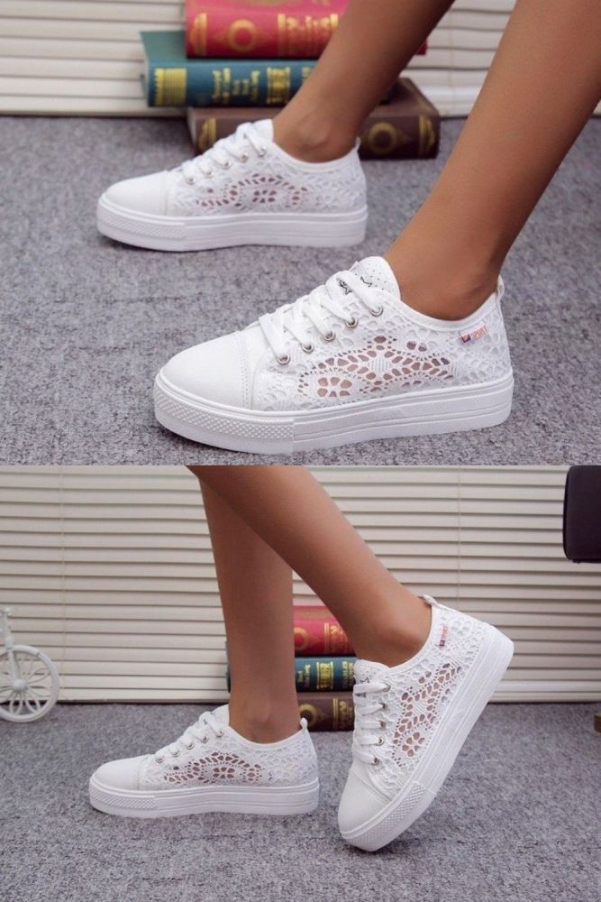 Women Outdoor Breathable Mesh Lace-up Casual Sneakers