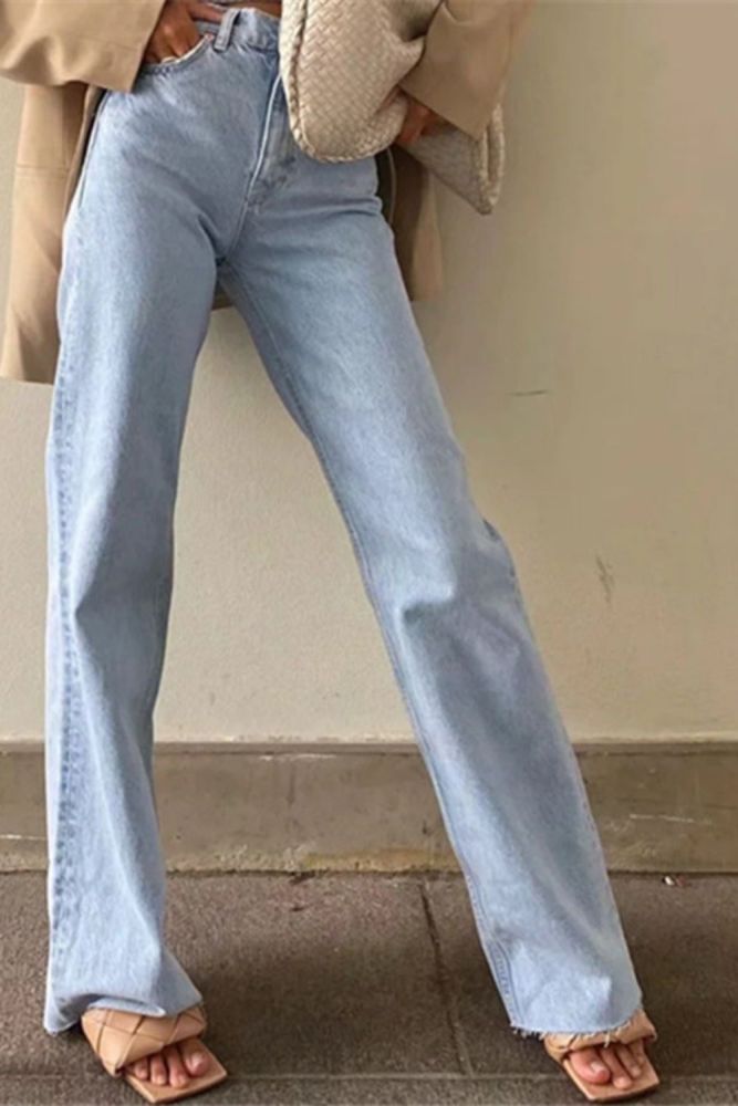 Women's Harajuku Boyfriend Fashion Straight Leg Baggy Jeans