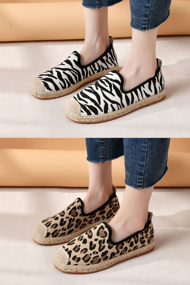 Women's Single Leopard-print Canvas Shoes