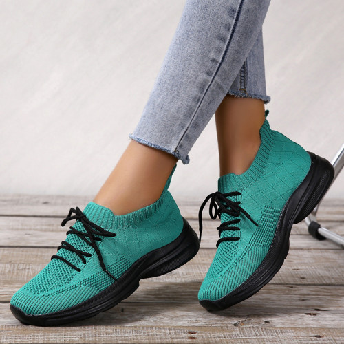 Women's Solid Lace-up Casual Comfortable Sneakers